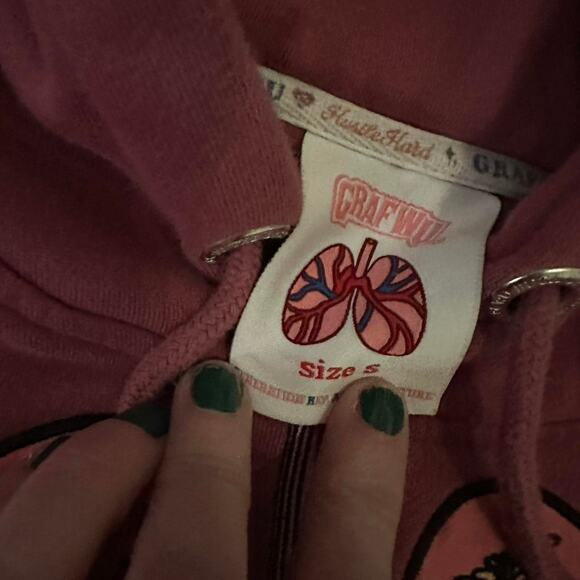 Pink/Mauve Graf & Wu High-End Designer Hoodie - Picture 5 of 7